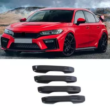 4 pieces abs glossy black door handle pads for honda civic 20222023 lhd