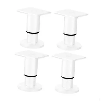 4 Pieces Adjustable Height Furniture Support Legs Cabinet Extension Heavy Duty Foot White 8 to12cm