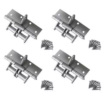 4 Pieces Invisible Door Spring Hinge 90° Self-closing Gate Multifunctional Hinges Front Doors Closer with Positioning чёрный