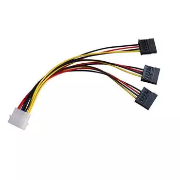 4 Pin IDE Molex To 3 Serial ATA Adapter Extension Cable Extension Adapter Cable Power Splitter 22cm