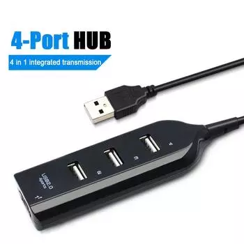 4-port USB2.0 Splitter Black