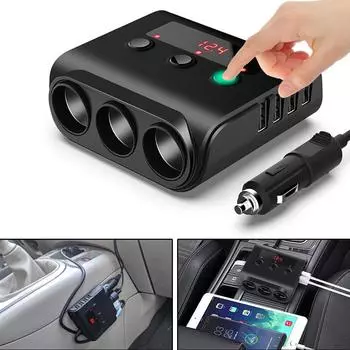 4 порта USB зарядное устройство многофункциональное для GPS мобильного телефона автомобильный прикуриватель автомобильное зарядное устройство быстрая зарядка 12-24 В розетка разветвитель