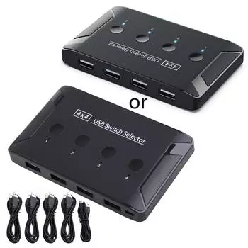 4-портовый SB Printer Share h SB 2.0 KVM her PC Sharing Splitter для клавиатуры, мыши, принтера SB her