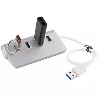 4-портовый USB 3.0 Multi HUB Splitter Алюминиевый адаптер Высокоскоростной для ПК Ноутбук Mac