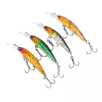 4 шт. 3,8 г 7 см приманки для ловли рыбы Minnow, рыболовные снасти с жестким тонением