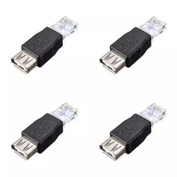 4 шт. Адаптер разъема RJ45 для USB af a с разъемом Ethernet