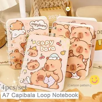 4 шт. Capybara A7 рулонный блокнот портативный горизонтальный бумажный мини карманный счет книга школьные канцелярские принадлежности для офиса