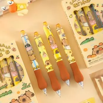 4 шт Capybara Soft Cloud Grip Press Gel Pen ST Tip Быстросохнущая нейтральная ручка для студентов 0,5 мм черная шариковая ручка в подарок