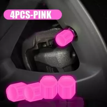 4 шт. клапан шины ABS автомобильная шина темный светящийся новый розовый