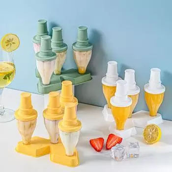 4 шт./компл. коробки для приготовления льда, нелипкие, многоразовые, удобные, для холодильника, формы для изготовления мороженого, кухонные аксессуары оранжевый