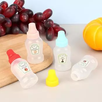 4 шт./компл., мини-бутылка для соуса, контейнер для кетчупа, меда, салата, бутылки, портативные банки для соуса, коробка для хранения ланча, диспенсеры для заправки Onesize
