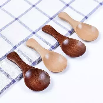 4 шт./компл. с короткой ручкой, гладкие пищевые детские ложки, мини-кухонные приправы для специй, деревянные ложки, кухня