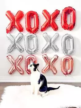 4 шт./комплект воздушных шаров с буквами XOXO, подходят для украшения своими руками ко Дню святого Валентина, свадьбы, вечеринки ко Дню святого Валентина 16INCH красный