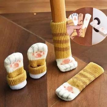 4 шт./лот чехол для стула защитный нескользящий ножка стола кошачий коготь вязаные носки бесшумный износостойкий защитный коврик для пола 6-17 см