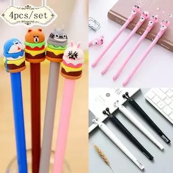 4 шт./набор милых мультяшных ручек Kawaii канцелярские принадлежности Creatie Gift School Supplies 0.5mm A
