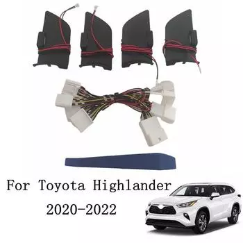 4 шт. Светодиодная подсветка ручки чаши внутренней двери, синяя, для Toyota Highlander 2020-2022
