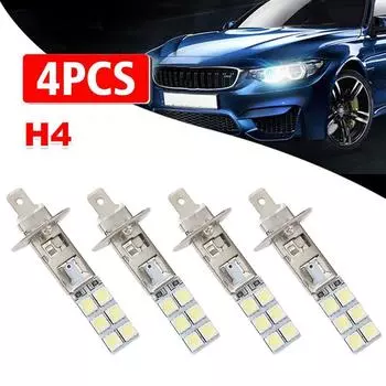 4 шт. светодиодные лампы H1 для фар 6000K 1800LM супер белые 12V 24V противотуманные лампы для автомобильных ходовых огней