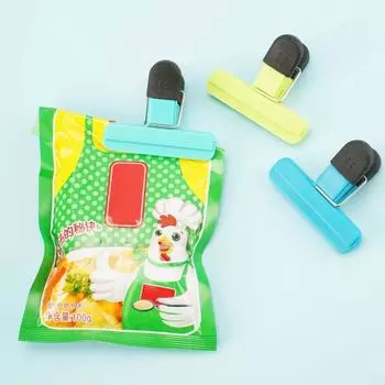 4 шт. уплотнительные зажимы для хранения продуктов питания, пластиковые герметичные зажимы для пакетов, прочная ручка для закусок, кофе, овощей, фруктов Large