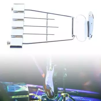 4 String Electric Bass Guitar Replacement Part Accessories Guitar Trapeze Tailpiece Bridge, Guitar Tailpiece Trapeze Set