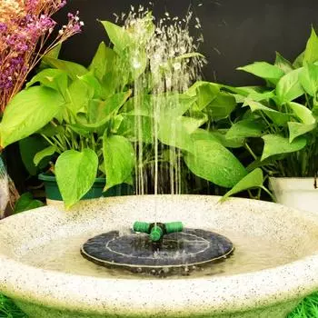 4 Вт насос для фонтана для купания птиц на солнечной батарее с 7 насадками и цветными светодиодными лампами для садовых принадлежностей, бассейна, аквариума, пруда