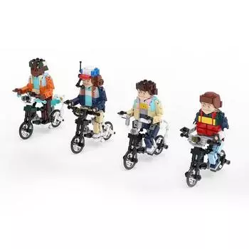 4 в 1 Новые горячие куклы велосипед Brickheadz строительные блоки набор Strangers Things Bricks игрушки для детей ребенок подарок на Хэллоуин