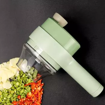 4 в 1 портативный электрический кухонный комбайн, кухонный комбайн Kitchen Gods для фруктов, овощей и мяса зелёный