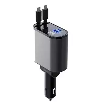 4 в 1 USB быстрое автомобильное зарядное устройство телескопический тип C для прикуривателя Apple адаптер сверхбыстрая зарядка цифровой дисплей 86 Вт PD QC3.0