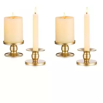 4 Wrought Iron Candle Holders for 2 Different Candles, Taper Candlestick, Wedding of Small Metal Candlestick Candlestick, Table Center, Holid