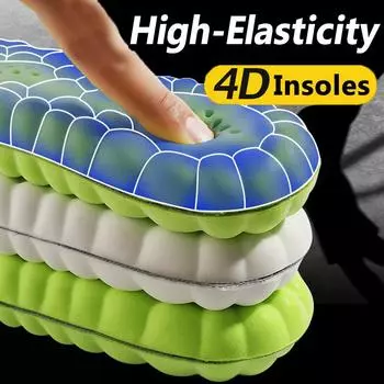 4D латексные спортивные стельки, супер мягкие, высокоэластичные подушечки для обуви, антиболевая дезодорирующая подушка, поддержка свода стопы, стельки для бега, стельки для ног 35-36
