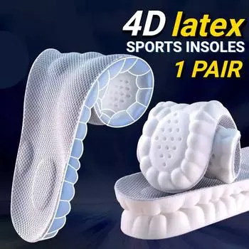 4D облачные технологии, спортивные стельки для обуви, подошва из искусственной кожи, мягкая дышащая амортизирующая подушка, ортопедические стельки для ухода за бегом 45-46 чёрный