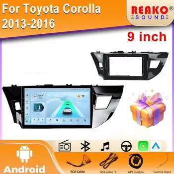 4G Carplay 2din Android автомобильный радиоприемник мультимедиа видеоплеер для Toyota Corolla 2013-2016 навигация GPS стерео головное устройство BT 4 core 2GB+32GB carplay
