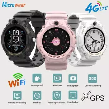 4g детские умные часы для видеозвонков, GPS, Wi-Fi, местоположение, HD камера, водонепроницаемая Sos Ram, 512 МБ + ROM, 4 ГБ, детские студенческие умные часы Eurasian version