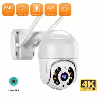 4K 8MP Wi-Fi камера безопасности уличная водонепроницаемая PTZ Ai автоматическое отслеживание аудио камера видеонаблюдения 1080P IP-камеры 4K iCsee