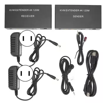 4K HD Multimedia Interface Extender Single CAT 5E 6 120m KVM Single Network Extender for Keyboard US Plug