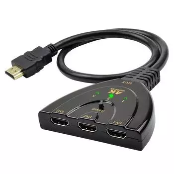 4K HDTV Splitter 3 In 1 Out 3-Port HD Switcher Selector HD Cable Supports Full HD 4K 1080P 3D Player HDTV, игровая консоль PS4 чёрный