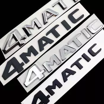 4MATIC 4 MATIC багажник автомобиля хромированные черные буквы эмблема наклейка для ABCEGS ML SL CL GLA CLA Class Flat font серебряный