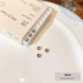 4mm Flash Medical Titanium Alloy Chinese Stud Earrings Beautiful Zircon Ear Bone Stud Sleep No Need to Take off Ear-Caring Ear Ear Bone Pin [15] Classical rose S20