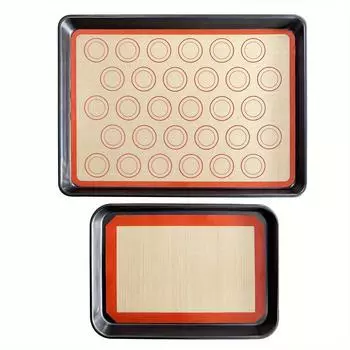 4mm Thick Silicone Baking Mat for Perfect Non-Stick Results 42x29.5cm Red Macaron