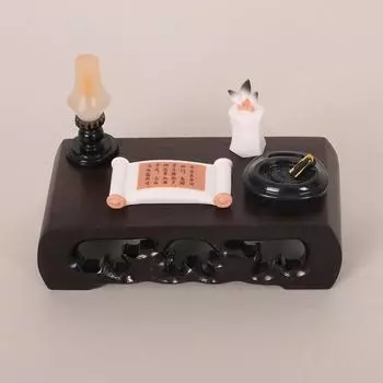 4Pcs 1:12 Scale Dollhouse Miniature Pen And Ink Paper Inkstone Model Doll House Accessories Furniture Toy Mini Candelabra