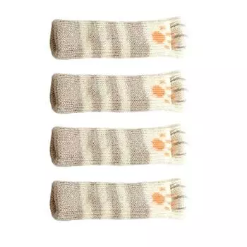 4Pcs Cat Paw Chair Leg Cover Knitting Furniture Feet Cover Floor Protectors Non-Slip No Scratch Noise Reduction Hardwood Floors Furniture Booties 4pcs