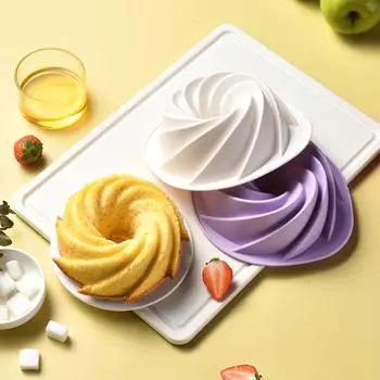 4Pcs DIY Spiral Shape Silicone Cake Pan Bread Bakeware Mold Baking Tool Cyclone Shape Cake Mould DIY Baking Pan зелёный