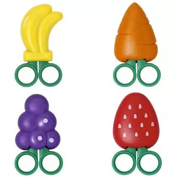 4Pcs Grape Cartoon Fruit Scissors Children s Mini Pocket Scissors Paper Cutter Stationery DIY 4 PCS
