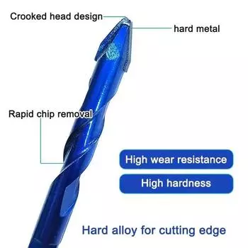 4pcs High Hardness Eccentric Drill Precision Drilling 6/8/10/12mm Glass Tile Ceramic Punching Rock Slab Triangle Drill bit set Hexagon handle