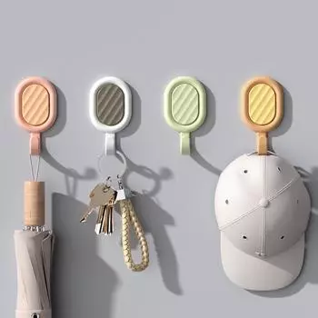 4Pcs Key Holder Self Adhesive Wall Hooks Robe Hook Hanging Coat Rack Cute Towel Hooks Student зелёный
