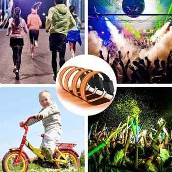 4pcs Luminous Arm Bands USB Reflective Band Bracelets for Outdoor Jogging Running Sport