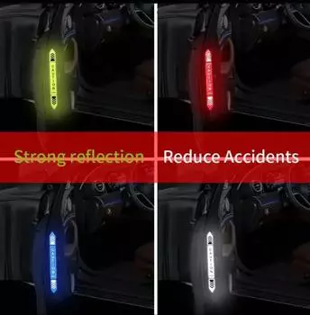 4pcs New Car Safety Warning Reflective Stickers High Brightness Reflector Car Door Opening Safety Warn Mark Sticker Decals hot
