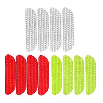 4pcs Open Car Door Stickers Auto Warning Mark Reflective Strips Tail Tapes красный