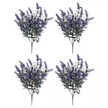 4pcs Plastic Artificial Flower Low Maintenance And Realistic Appearance For Any Decor Flowers фиолетовый