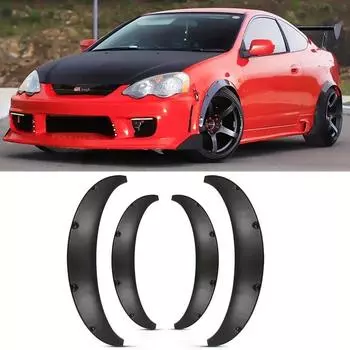 4pcs Polished Polyurethane Wheel Arch Extensions for Car Exterior Protection & Style чёрный