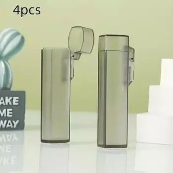 4pcs Portable Plastic Toothpick Box: Transparent Plastic Toothpick Box, Suitable for Outdoor Travel - Kitchen and Restaurant Supplies 4pcs серый